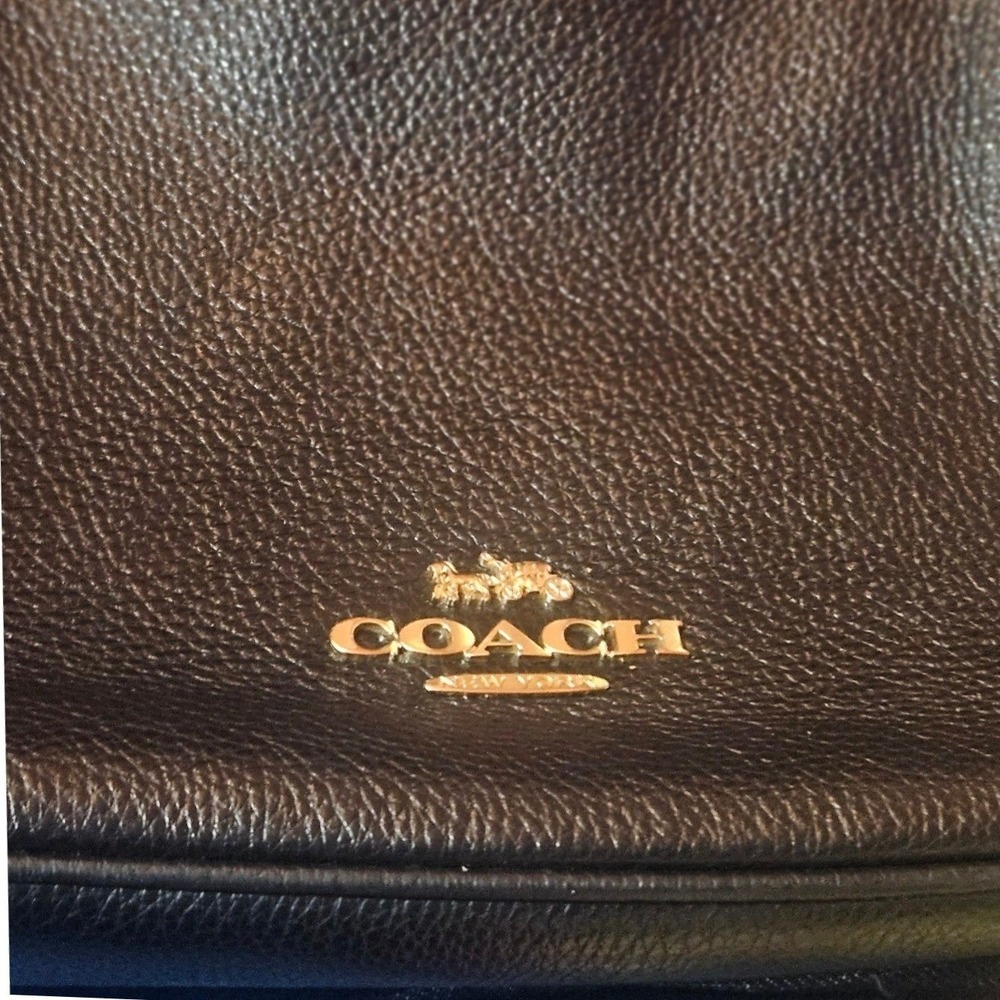 Coach Pennie Shoulder Bag Black Pebbled Leather Hobo C1648 - Picture 2 of 11